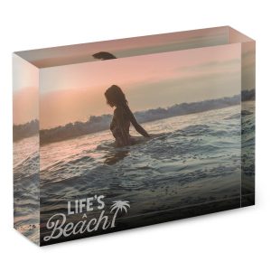 acrylic photo block beach